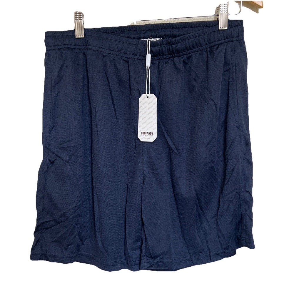 COOFANDY Men's Shorts Size‎ M Gym Workout Fitness Bottoms Navy Blue  w/ Pockets